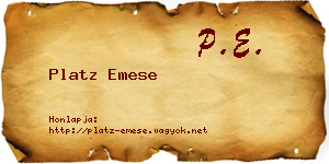 Platz Emese névjegykártya